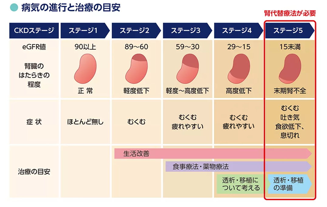 病気の進行と治療の目安