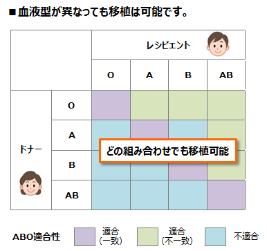 血液型が違っても移植可能